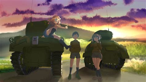 Kay Alisa And Naomi Girls Und Panzer Drawn By Yaburemono Danbooru
