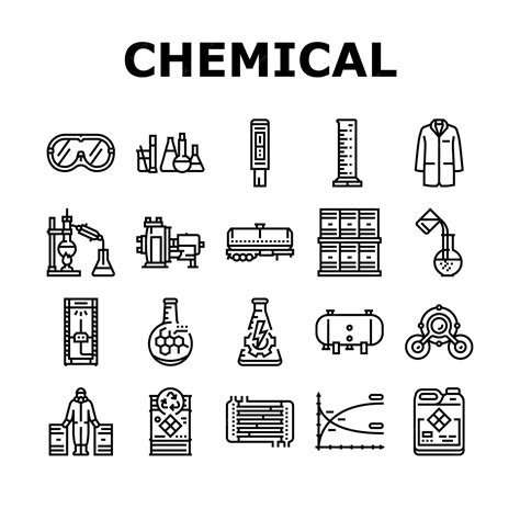 Premium Vector Chemical Engineer Research Icons Set Vector Chemistry