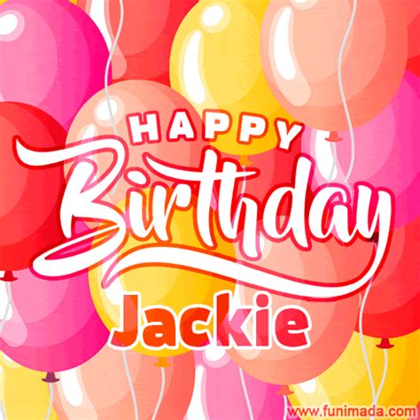 Happy Birthday Jackie - Colorful Animated Floating Balloons Birthday