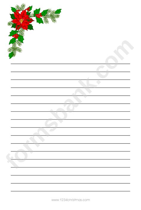 Christmas Tree Branch Writing Paper Template Printable Pdf Download