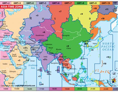 Buy Asia Time Zone Map