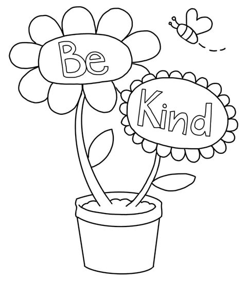 Drawing Of Be Kind Coloring Page Download Print Or Color Online For Free