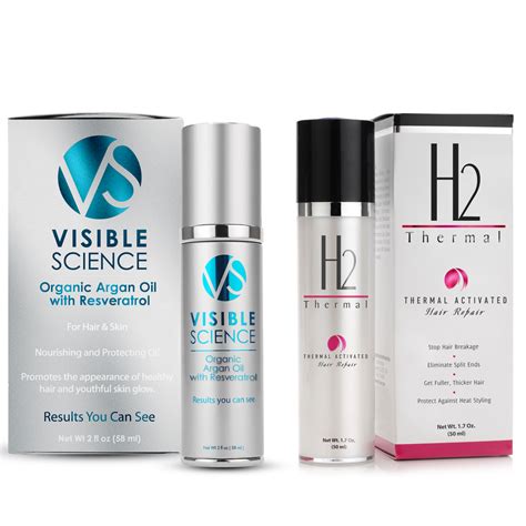 Whether you've always used heat protectants or are guilty of skipping this step this oil offers a variety of benefits including heat protection for your hair. H2Thermal and Visible Science Argan Oil Bundle-- Hair ...