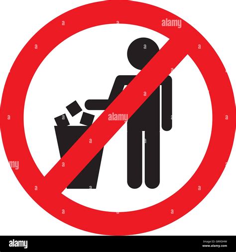 No tirar basura signo de prohibición Imagen Vector de stock Alamy