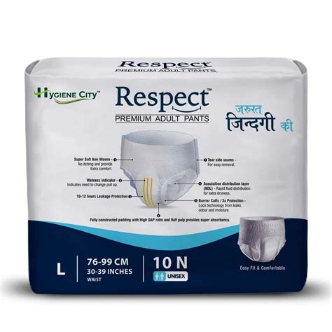 Buy Respect Unisex Adult Diaper Pants Style 10 12 Hour Leakage Protection L 10 Count 30 39