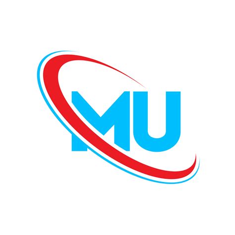Logotipo Mu Mu Diseño Letra Mu Azul Y Roja Diseño De Logotipo De