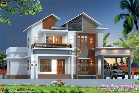 2431 Sq Ft 4 Bhk Sloping Roof Style House Kerala Home Design And