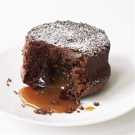 Chocolate ganache, that amazing chocolate concoction we use for everything from truffles to glazes and layer cakes, is a simple enough thing. Molten Chocolate Cake with Caramel Filling Recipe - Grace ...