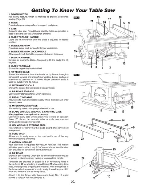 Getting To Know Your Table Saw Bosch 4000 User Manual Page 20 68