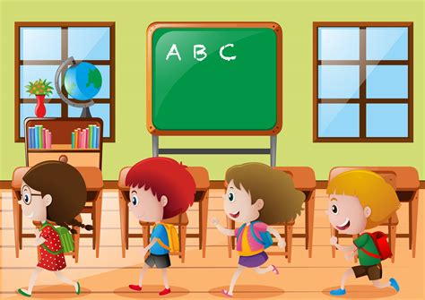 Are you searching for classroom clipart png images or vector? Children walking in classroom - Download Free Vectors ...