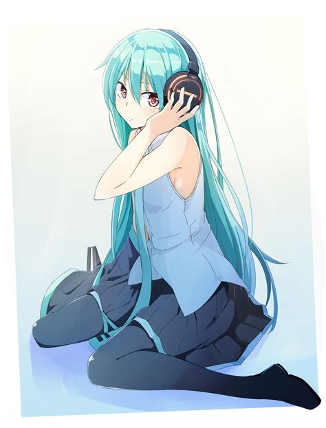 Wallpaper Drawing Illustration Long Hair Anime Girls Blue Hair