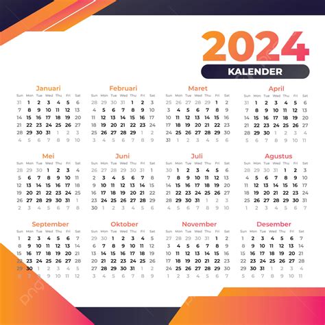 Kalender 2024 Dengan Warna Kuning Dan Hitam Kalender