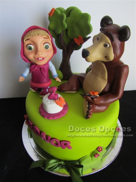 Doces Op Es Bolo De Anivers Rio Masha E O Urso