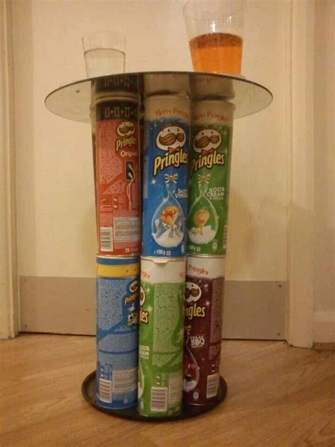 Log on to your facebook account and then share a photo of you with your pringles stack on the pringles uk and ireland facebook page. Pringle can table? | Pringles can, Diy craft projects