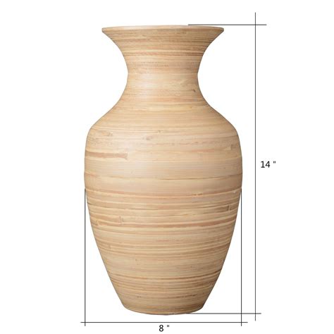 Flower vase making with popsicle and bamboo sticks | home decor ice cream sticks flower pot designs #popsicleflowervase. Villacera Handcrafted 14" Tall Natural Bamboo Vase ...