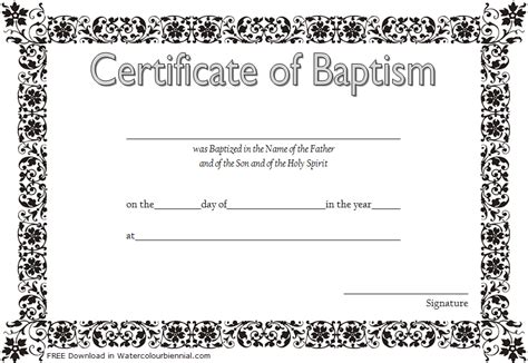 Printable Free Edit Baptism Certificate Template Word Printable Templates
