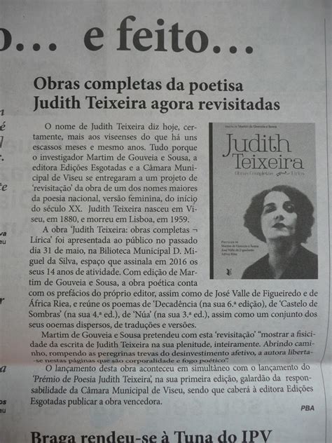 Evropa Judith Teixeira No Jornal Da Beira 2 De Junho De 2016