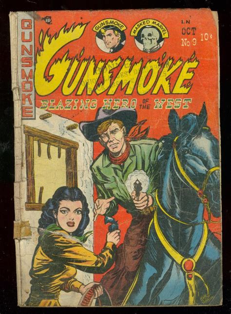 Gunsmoke 9 1950 Good Girl Art Masked Marvel Rare Issue Frg Comic Books Golden Age