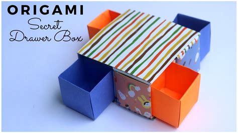 Origami Secret Drawer Box Origami Paper Box Tutorial Paper Craft