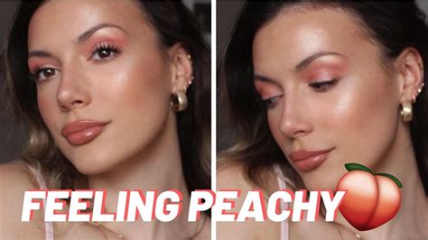 fresh and peachy makeup look 🍑 youtube
