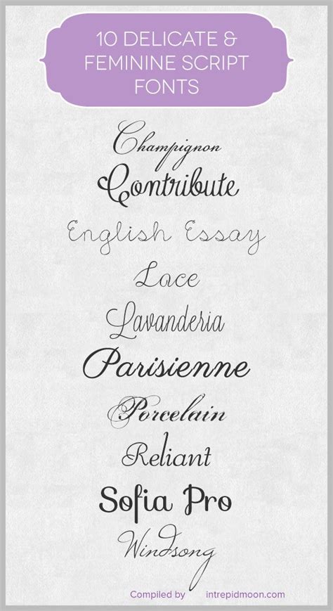 The Script Font Collection 10 Delicate Feminine Script Fonts