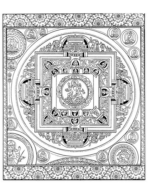 Tibetan Mandala Tibet Adult Coloring Pages