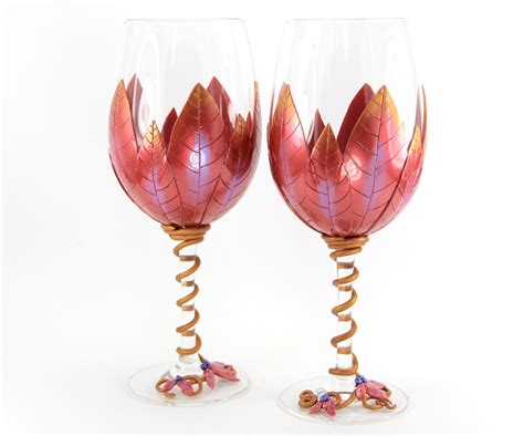 Elegant Red Wine Glasses Wedding T Handmade By Heatherswilde