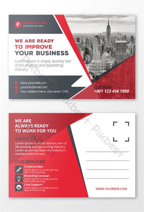 Simple Corporate Postcard Design Eps Free Download Pikbest