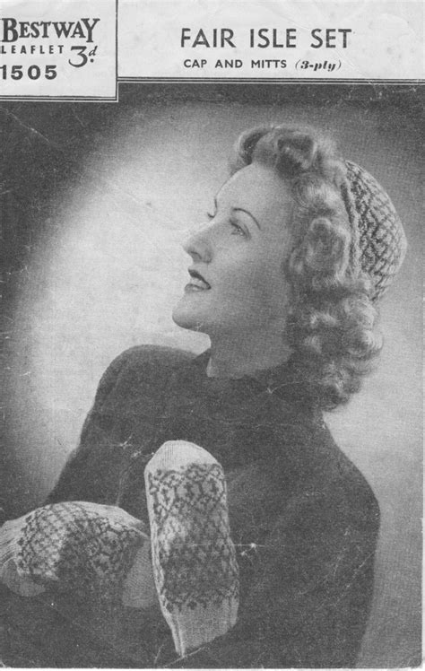 Vintage 1940 S Knitting Pattern Adult Fair Isle Cap Hat And Etsy Australia