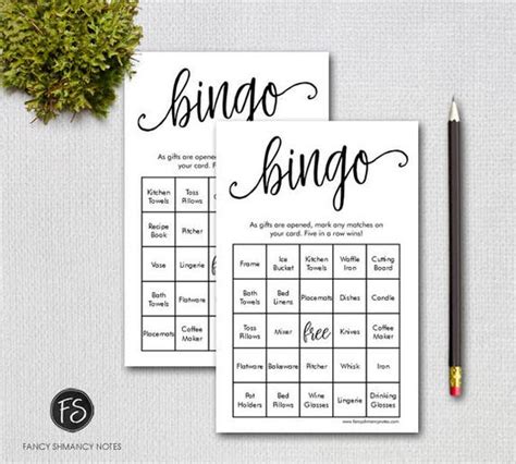 Printable Bridal Shower Bingo Game Prefilled Bingo Game Cards And