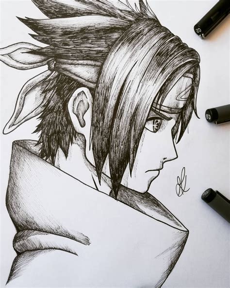 Hello Guys 🔥🔥the Drawing Of Sasuke Uchiha From Naruto Is Finally