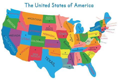 10 Best Printable Usa Maps United States Colored Pdf For Free At Printablee