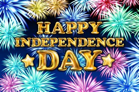 Happy Independence Day Poster Design Banner With Fireworks And