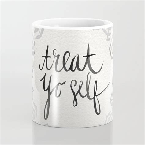 Treat Yo Self Silver Coffee Mug By Catcoq Society6