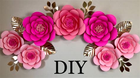 Diy Room Decor Ideas Paper Flower Wall Decoration Ideas Easy And Simple Youtube