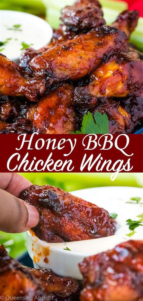 A crackly skinned chicken wing is so good! Honey BBQ Chicken Wings | Recipe | Chicken wing recipes, Honey bbq chicken wings, Honey bbq