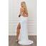 Long White Prom Dress With Iridescent Sequins