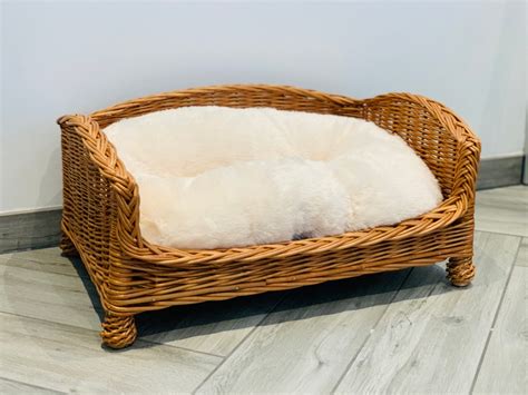 Luxury Wicker Dog Bed Handmade Settee Sofa Style With Legs Etsy