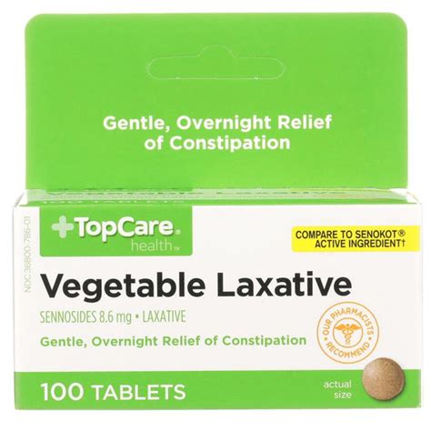 Top Care Vegetable Laxative Sennosides 8 6 Mg Tablets 100 Ct Instacart