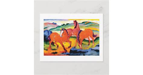 The Red Horses By Franz Marc Postcard Zazzle