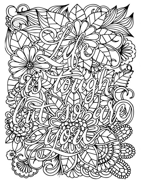 Adult coloring page inspirational coloring fun relaxing | Etsy