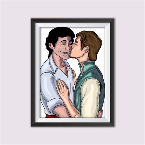 Flynn Rider Und Prinz Eric Gay Couple Disney Fan Art In Etsy