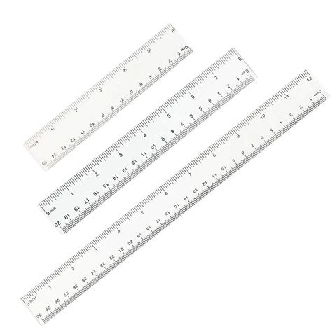 3 Pack Straight Plastic Rulers 6 8 12 Inches15 20 30cm Measuring