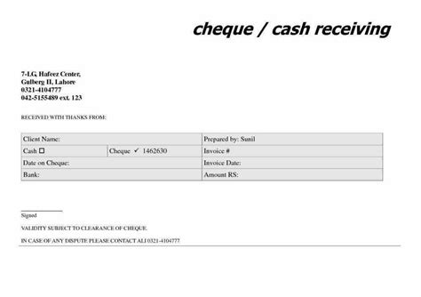 Cheque Receipt Format In Word Tutoreorg Master Of Documents