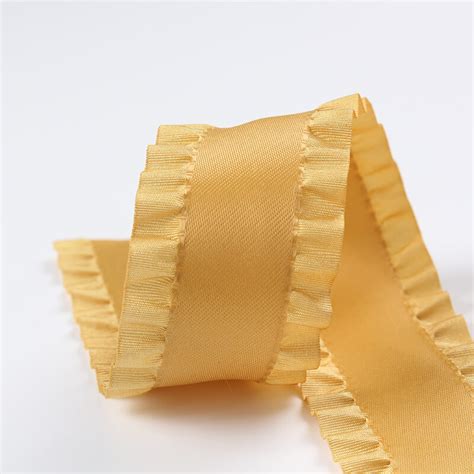 Double Ruffle Ribbon Frill Ribbon Polyester Decorative Pleated Ribbon