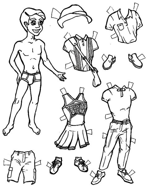 Boy Paper Doll Dress Coloring Pages Coloring Sky