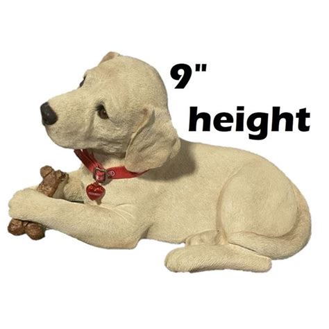 Sandicast Life Size Yellow Labrador Retriever Puppy Sculpture Lying