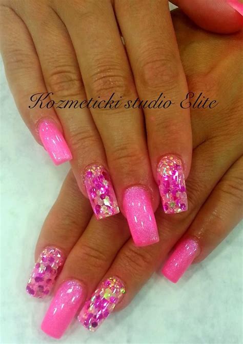 Nail Art Pink Glitter ~ Nail Art Ideas