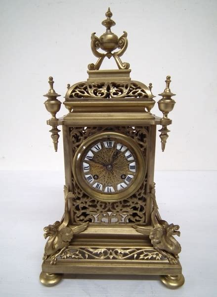 Antique Victorian Cast Brass Mantel Clock Antiquescouk