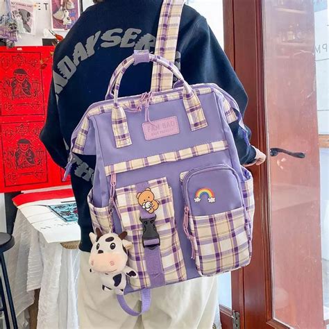 Large Purple Kawaii Backpack Cool Backpacks 2021 Japanese Etsy